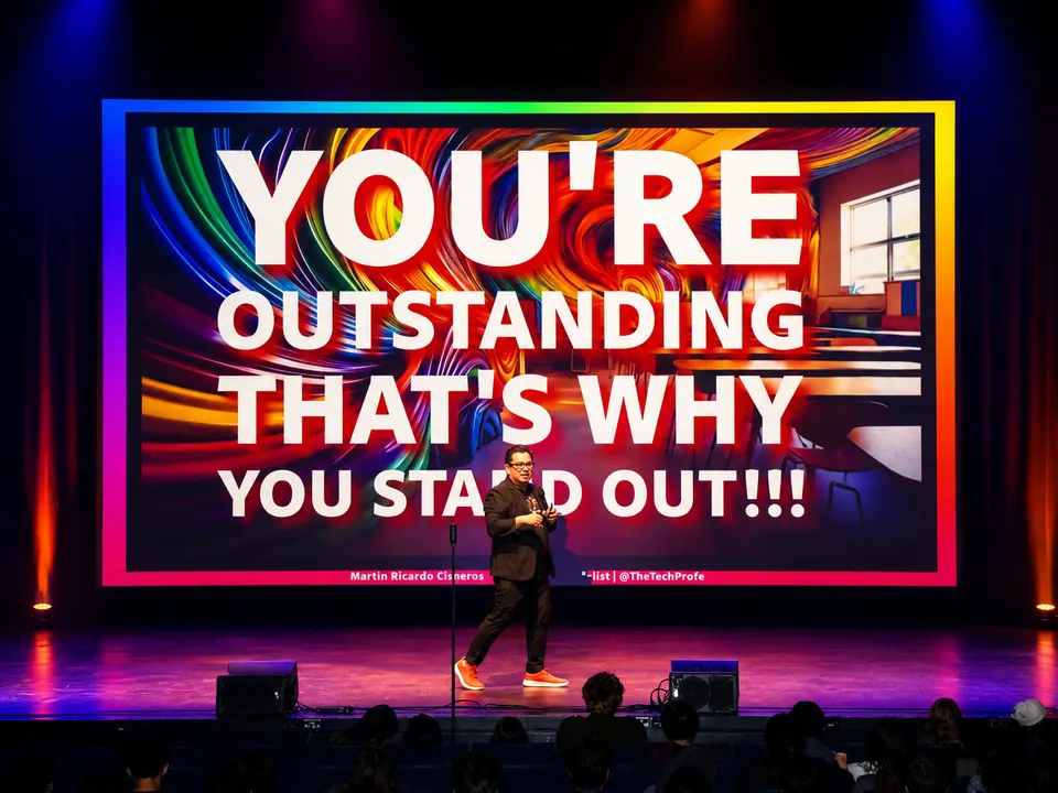 Keynote speaking on stage